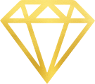 A gold diamond logo on a black background, representing a high-end roofing replacement company.