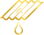 A gold logo featuring a teardrop emblem.