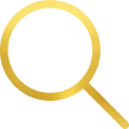 A gold magnifying glass on a black background, symbolizing the meticulous inspection for water intrusion during roof repairs.